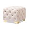 Baxton Studio Avara Beige Velvet Upholstered Gold Finished Button Tufted Ottoman 153-9374 - alternate 1